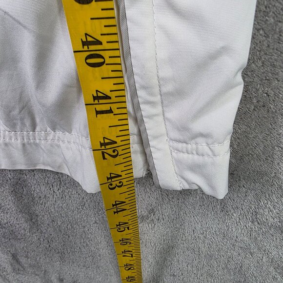Mens Nike White Track Pants Side Zippers & Elastic Waistband Polyester Size XXL - Picture 10 of 12